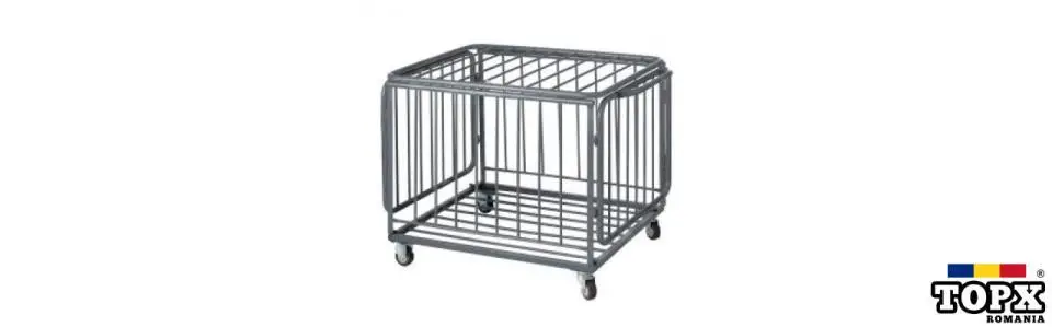 Carucior metalic 4 roti si lacat  - mingi