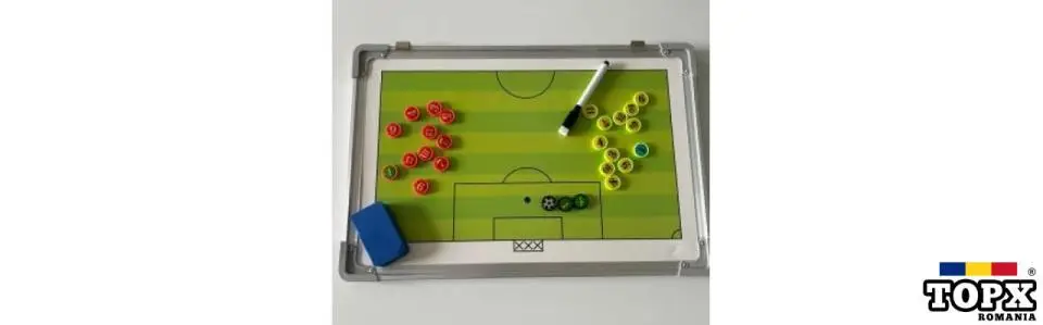Tabla antrenor fotbal, magnetica, cu doua fete si magneti