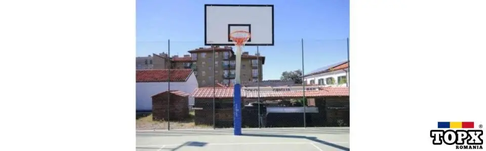 Sistem baschet fix monotub, panou lemn, pentru exterior