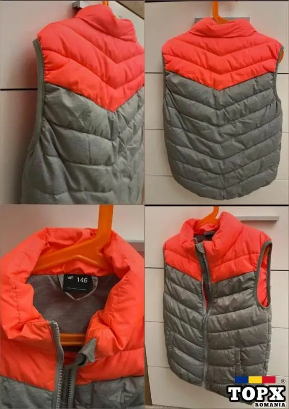 Vestă 4F fetiță, nouă, mărime 11 ani, roz cu gri.