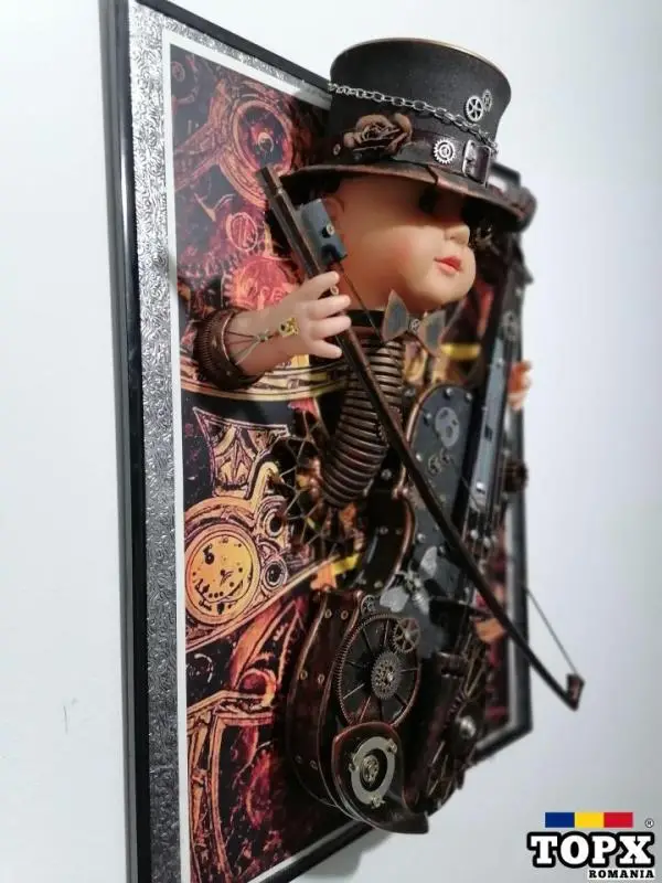 vioară steampunk tablou 3d , decorațiune, cadou inedit