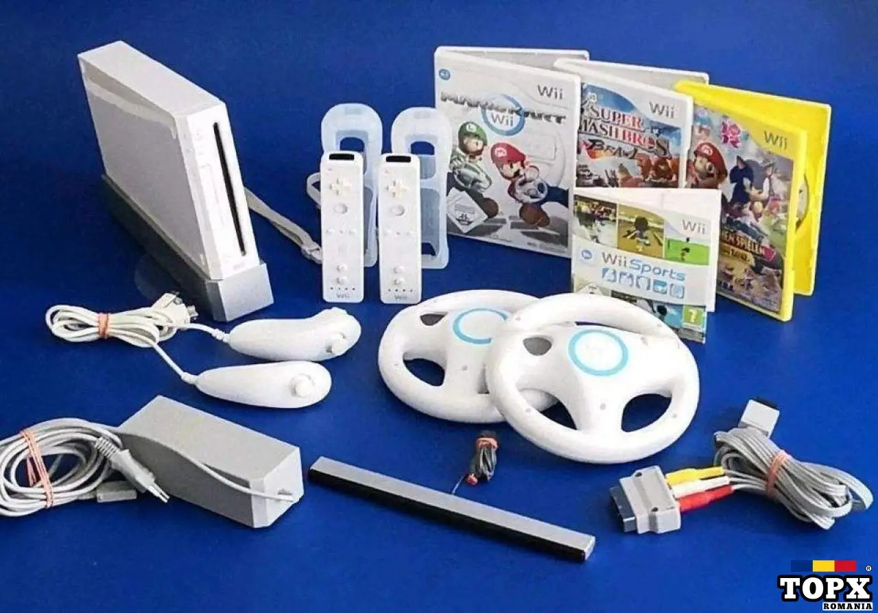 PlayStation &Wiiセット Set Gaming Nintendo Wii+HDMI+380 jocuri+2manete+2volane Mario