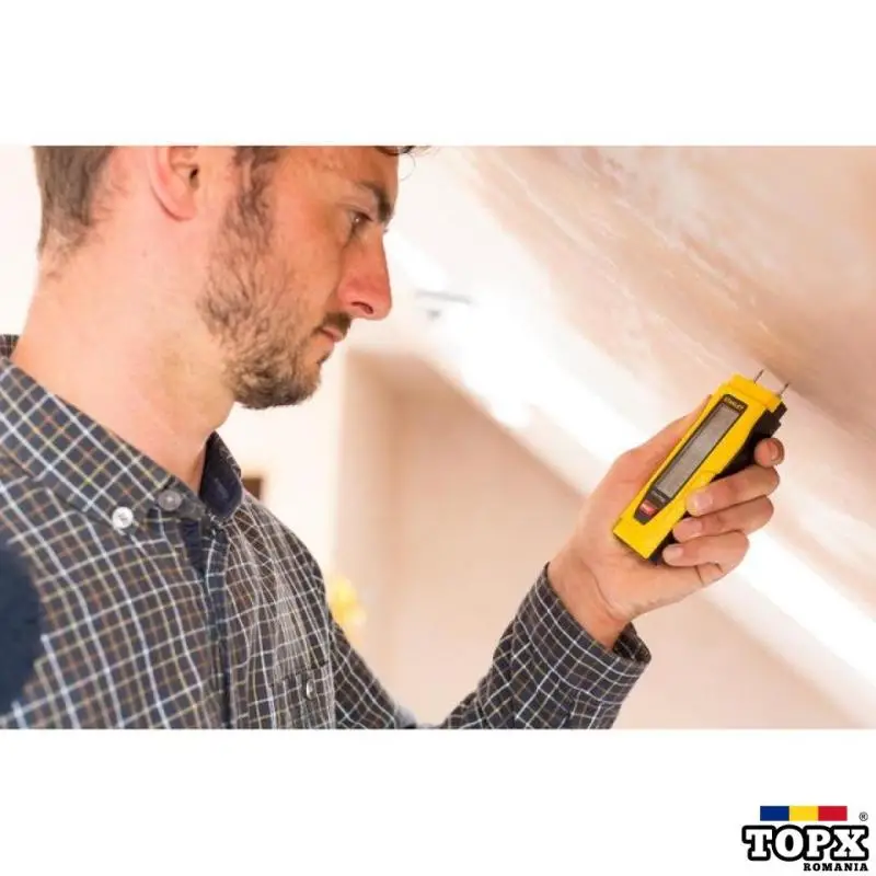 Tester de umiditate Stanley, masurare umiditate lemn si cladiri, ecran LCD, 6% - 44%, 0,2% - 2,0% - 6