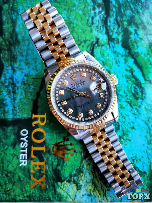 Rolex Oyster Perpetual Date Just 36 Aur/Otel cu Diamante UNICAT în RO