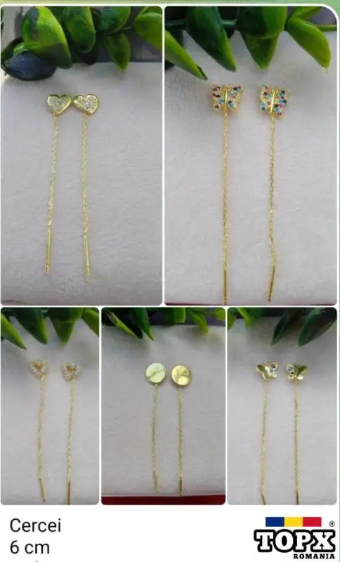 Cercei fir 6 cm din argint placat cu aur 14k ????