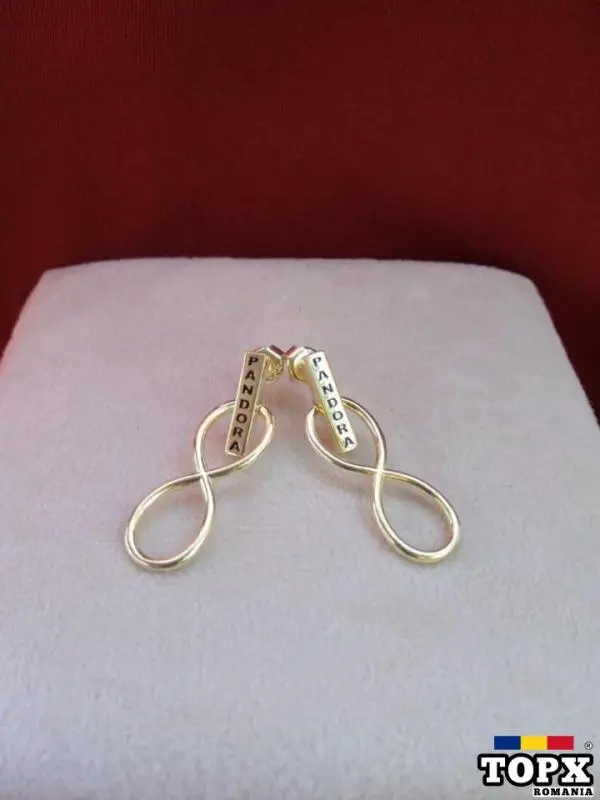 Cercei PANDORA argint placat cu aur 14k