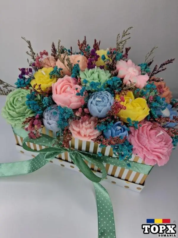 Cutie cu flori din ceară de soia???? - 2