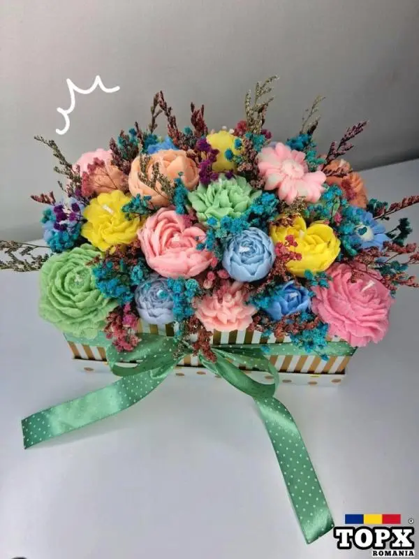 Cutie cu flori din ceară de soia???? - 4