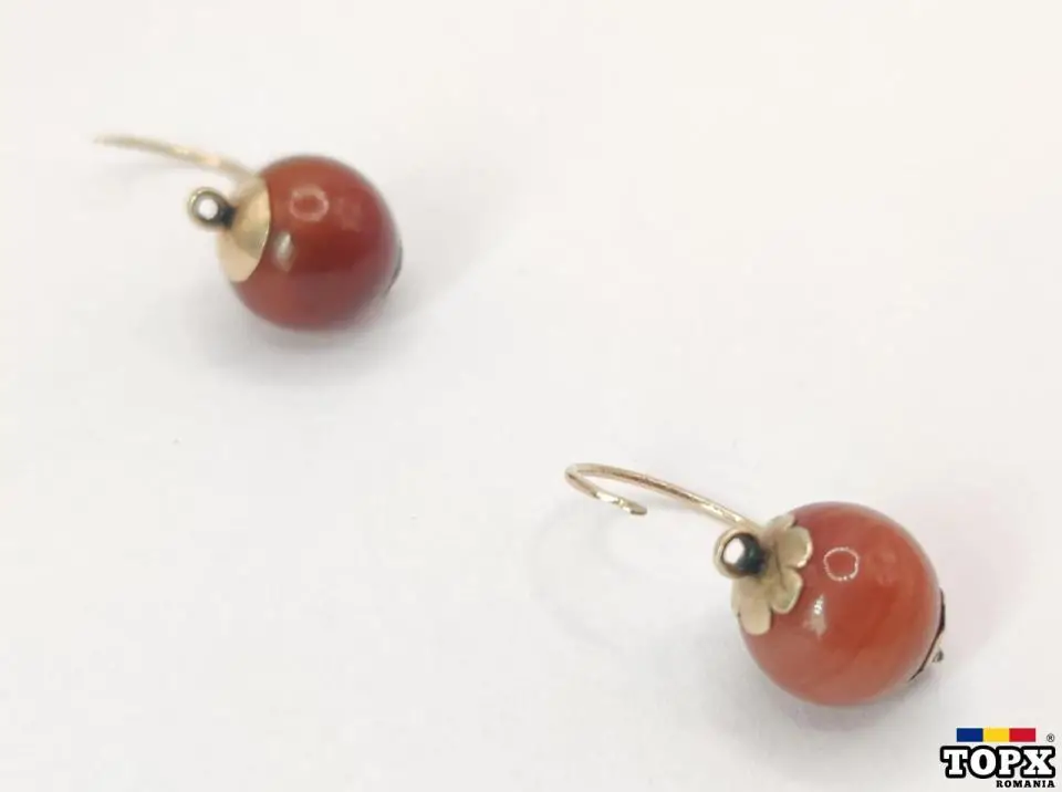 Cercei din Aur de 18K cu Carneol – Eleganță și Calitate Desăvârșită - 3