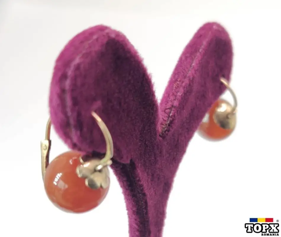 Cercei din Aur de 18K cu Carneol – Eleganță și Calitate Desăvârșită - 5