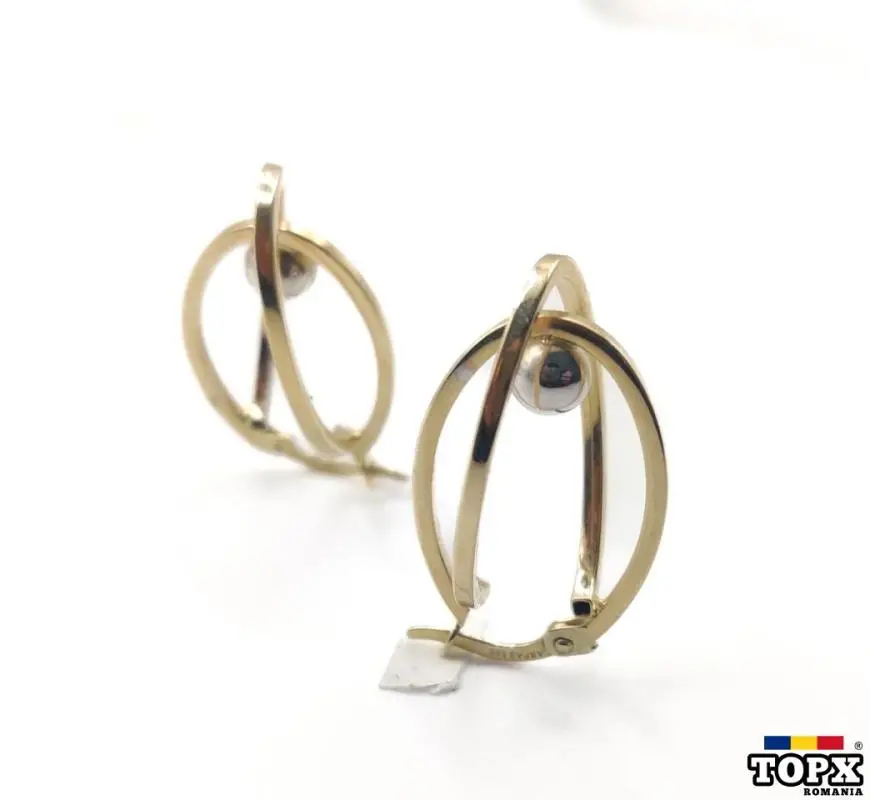 Cercei din Aur de 14K cu Bile din Aur Alb – Eleganță și Rafinamet - 2