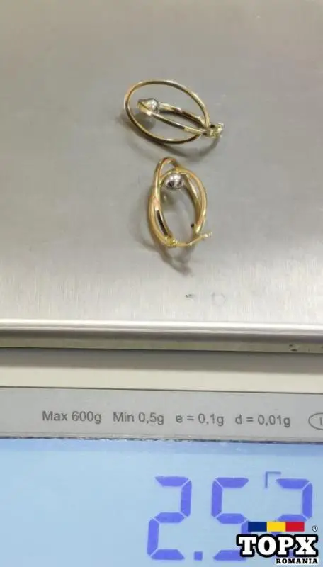 Cercei din Aur de 14K cu Bile din Aur Alb – Eleganță și Rafinamet - 5