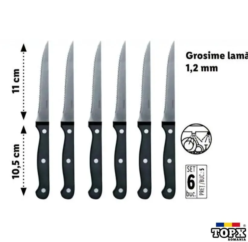 Set 6 cutite pentru friptura - SIGILAT