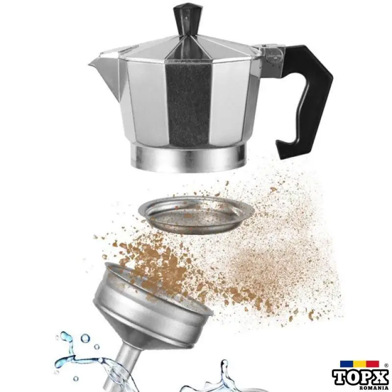 Cafetieră moka din aluminiu