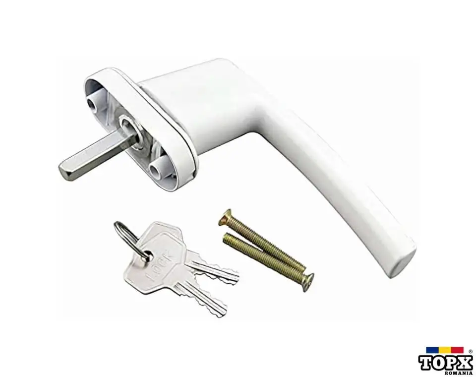 Maner din aluminiu cu cheie pentru geam termopan - NOU