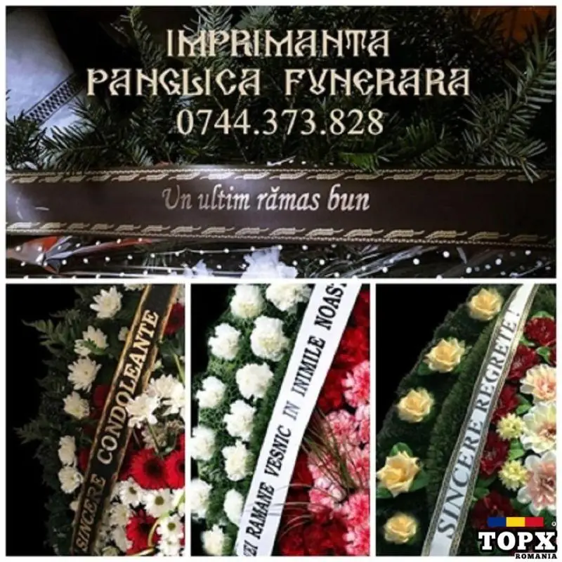 Imprimantă scriere panglici coroane funerare, florale