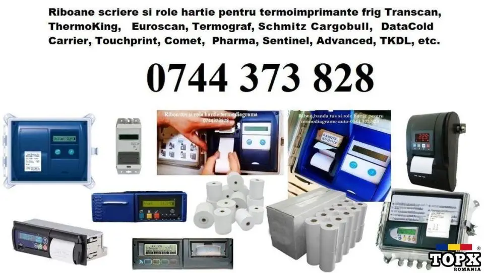 Ribon scriere Rola hartie termoimprimantafrig ThermoKing, Transcan, Euroscan