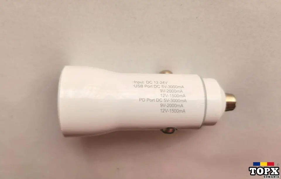 Incarcator auto Quick charge, 1x USB QC3.0 18W si 1x PD 20W - NOU - 4