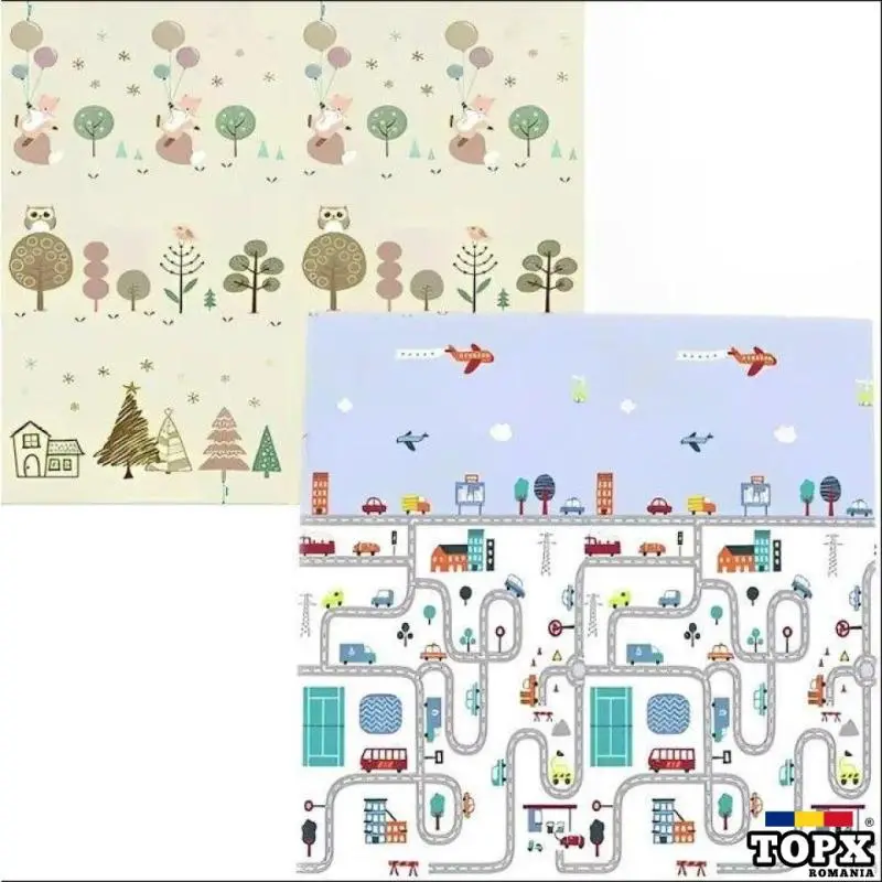 Covoraș de Joacă 2 Fețe pentru copii – Moale și Ușor de Curățat - 3