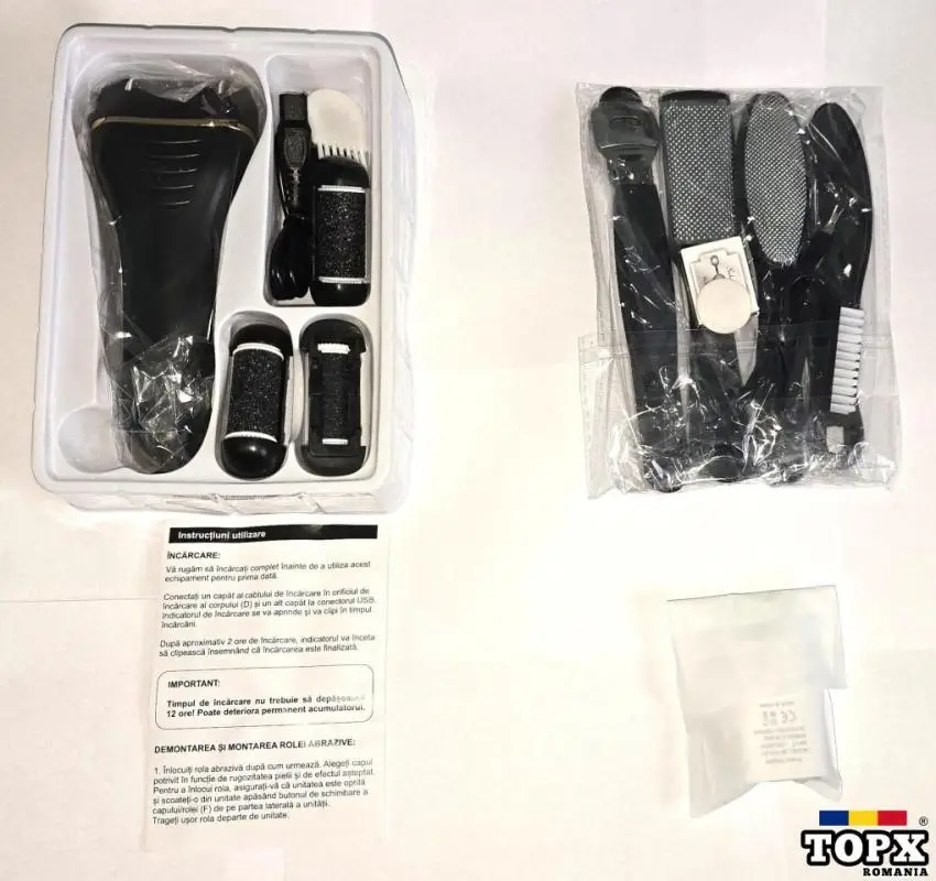 Pila electrica pentru picioare; acumulator; incarcare USB; portabilă. - 2