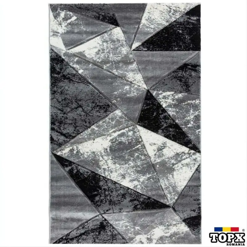 Covor Geometric SULTAN Negru/Gri – Model 38500A | Design Modern