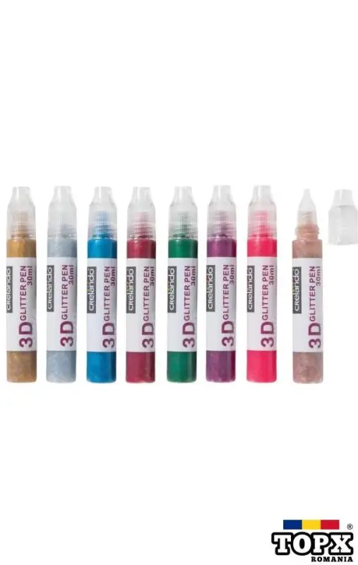 Carioci 3D mari, cu sclipici sau fara, pentru desen cu efect 3D - NOU