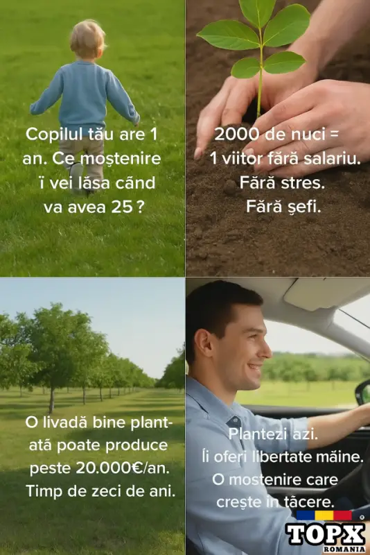 INVESTEȘTE ÎN VIITORUL COPILULUI TĂU CU O LIVADĂ DE NUC GEOAGIU!
