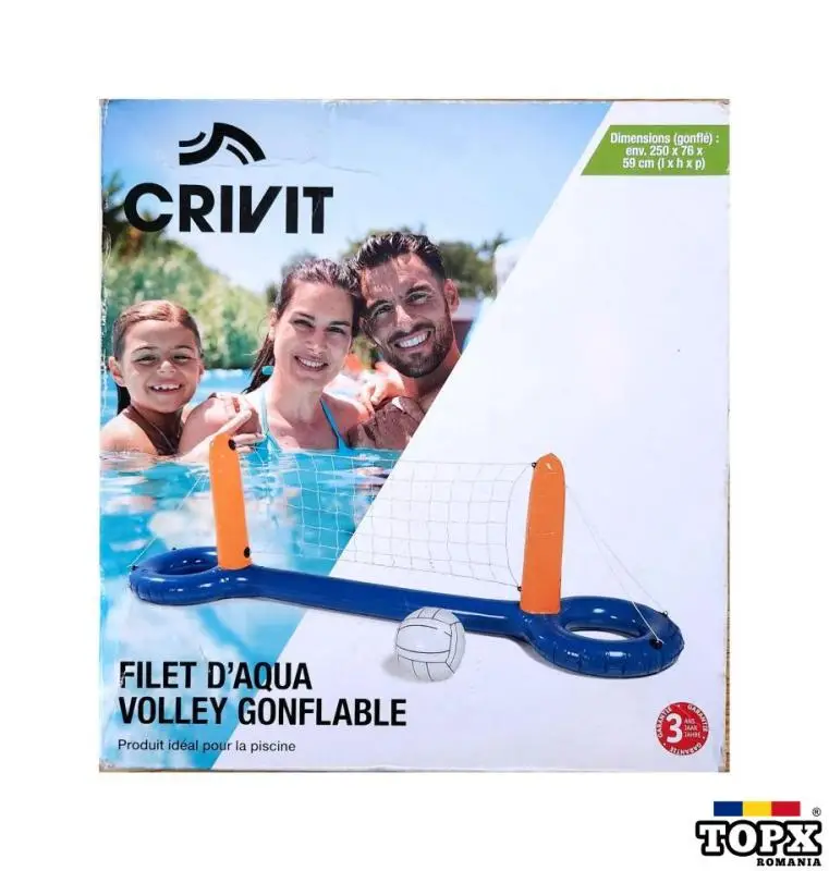 Plasa de volei gonflabila pentru piscina 250 x 76 x 59 cm - NOU