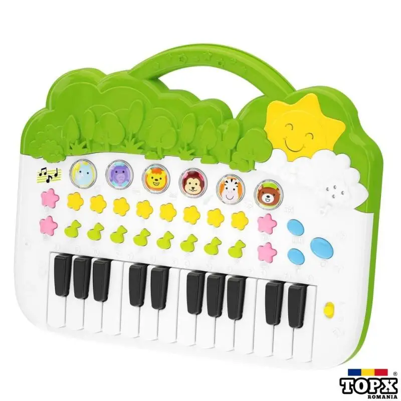 Mini pian pentru copii cu sunete de animale, ritmuri si melodii - NOU