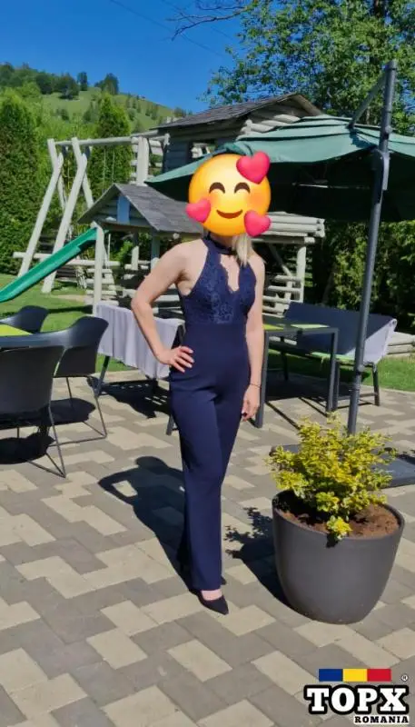 Salopeta eleganta cu dantela