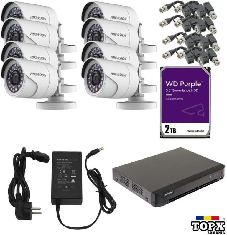 Camere de Supraveghere, 8 camere 2Mp plus montaj