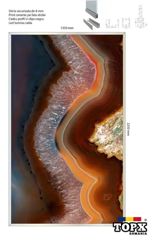 Sticla securizata de 8 mm cu print ceramic. - 3