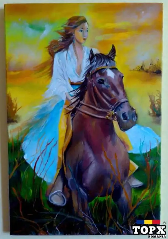 Tabloul "Relaxare in natura", pictura in ulei pe panza