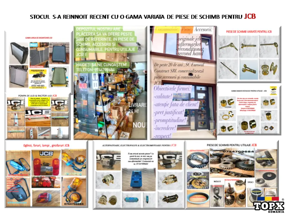 Piese utilaje jcb Raftul cu piese jcb  sunati pentru oferte 0744709684