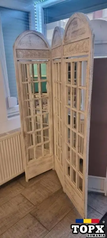 Paravan Vintage Oglinzi Lemn Masiv - 2