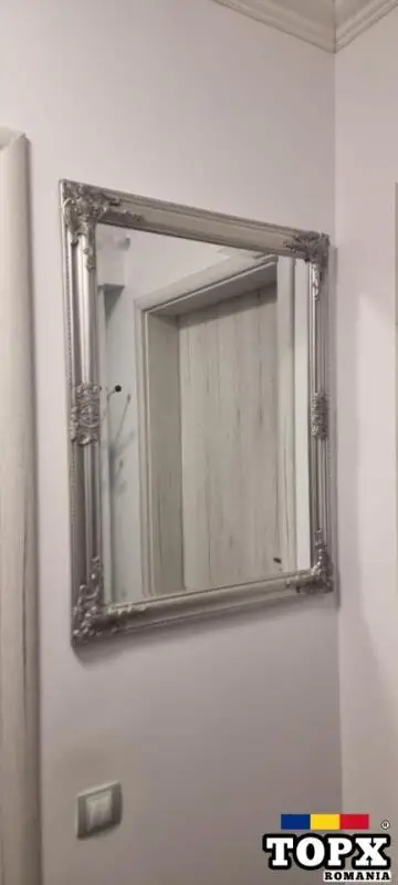 Oglinda Decorativa Retro Vintage Argintie si Aurie 64 x 94 cm - 3