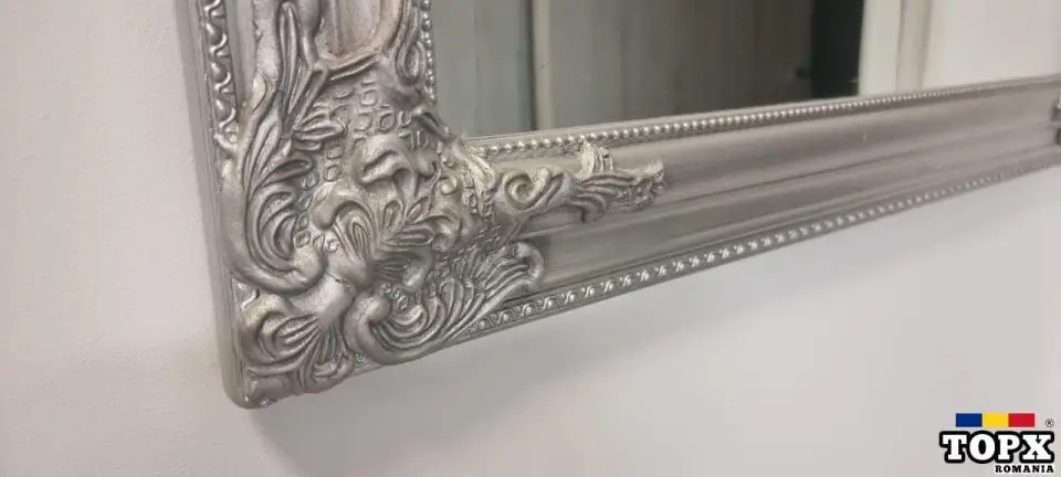 Oglinda Decorativa Retro Vintage Argintie si Aurie 64 x 94 cm - 4