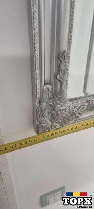 Oglinda Decorativa Retro Vintage Argintie si Aurie 64 x 94 cm - 5