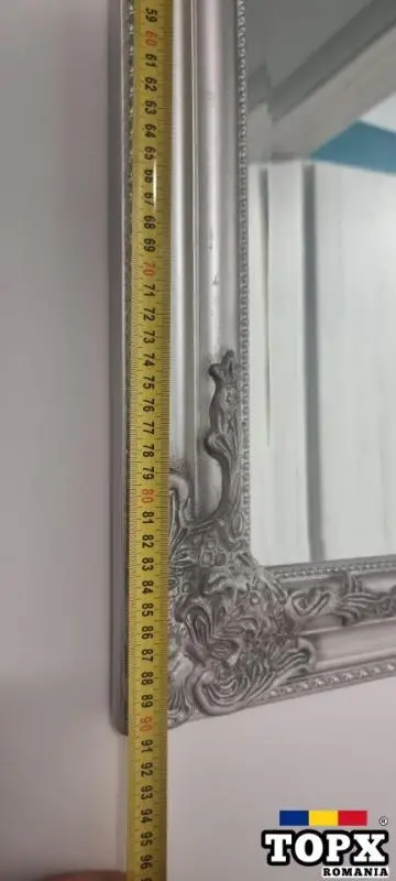 Oglinda Decorativa Retro Vintage Argintie si Aurie 64 x 94 cm - 6