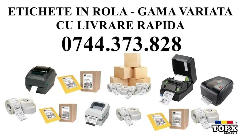 Role etichete termice AWB 100x150 mm – autocolante curierat