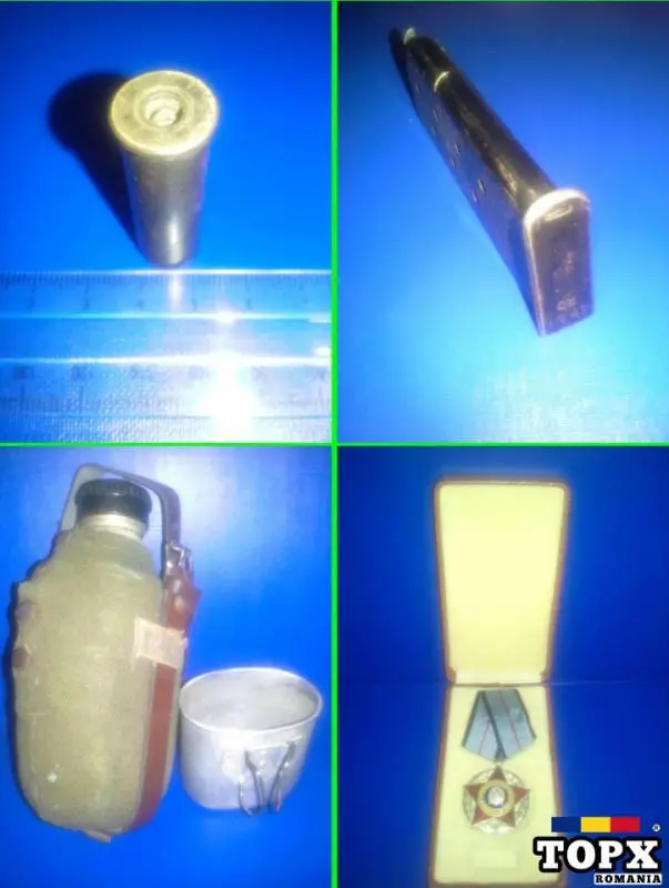 Tub cartus 1888 Magazie cartuse Bidonas Militar Medalie Colectie Rara