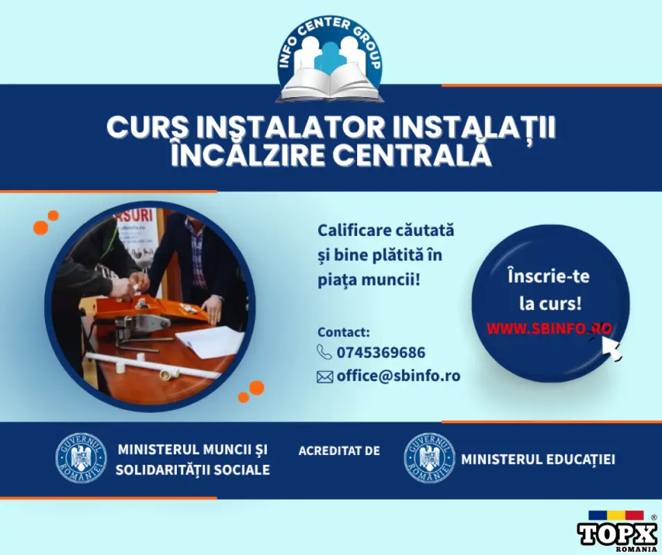 Curs Instalator instalații încălzire centrală