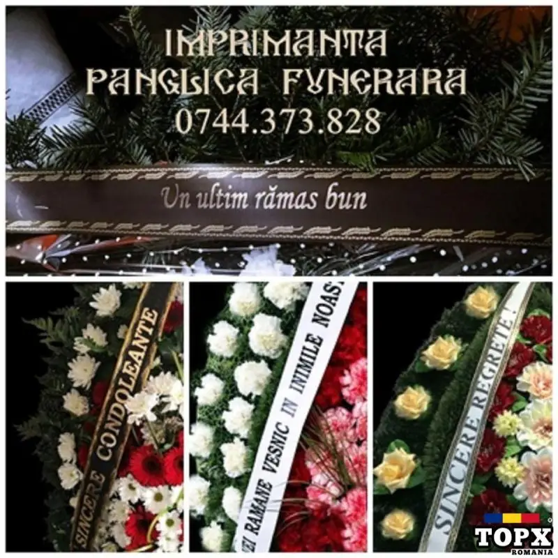 Imprimantă panglici funerare profesională – ideal firme pompe funebre