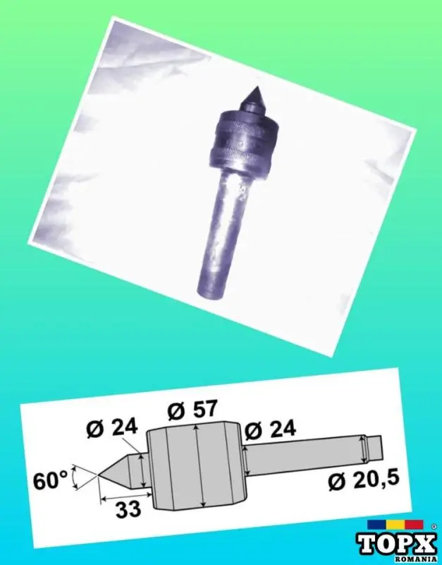 Varf rotativ con de centrare pentru strung CM3