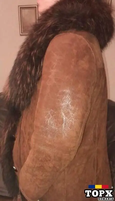 cojocel din piele intoarsa imblanit cu guler din blana de vulpe - 2