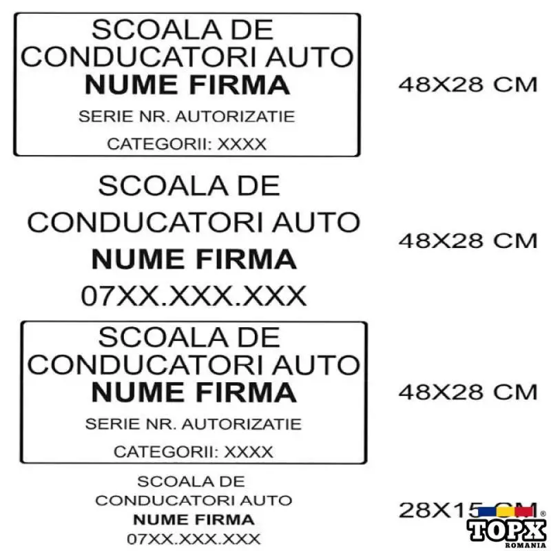 Set stickere Școala de șoferi, inscripționari auto