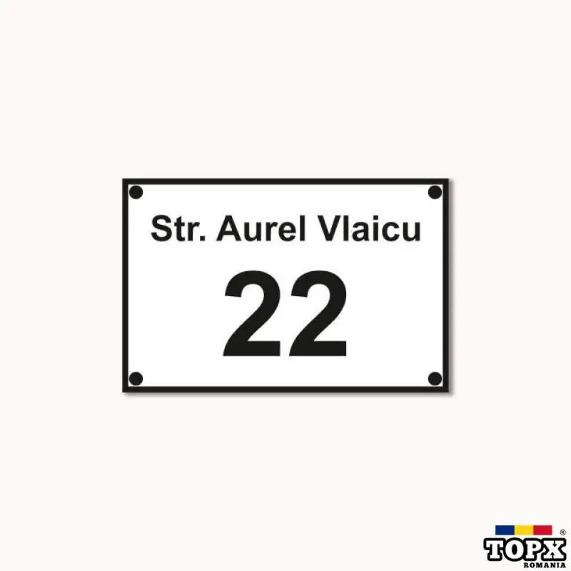 Număr casă personalizat / Plăcuță cu numărul și numele străzii