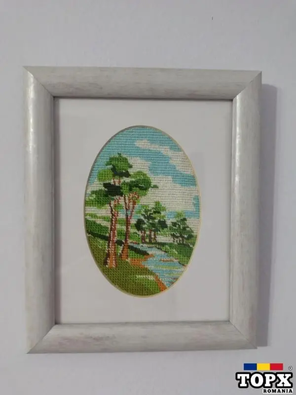 Vand goblen foarte frumos inramat foarte bine executat:" Peisaj de Vara".