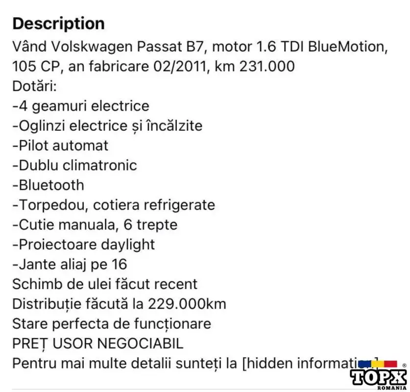 Vând Pasat B7 din 2011 motor 1.6 cdti