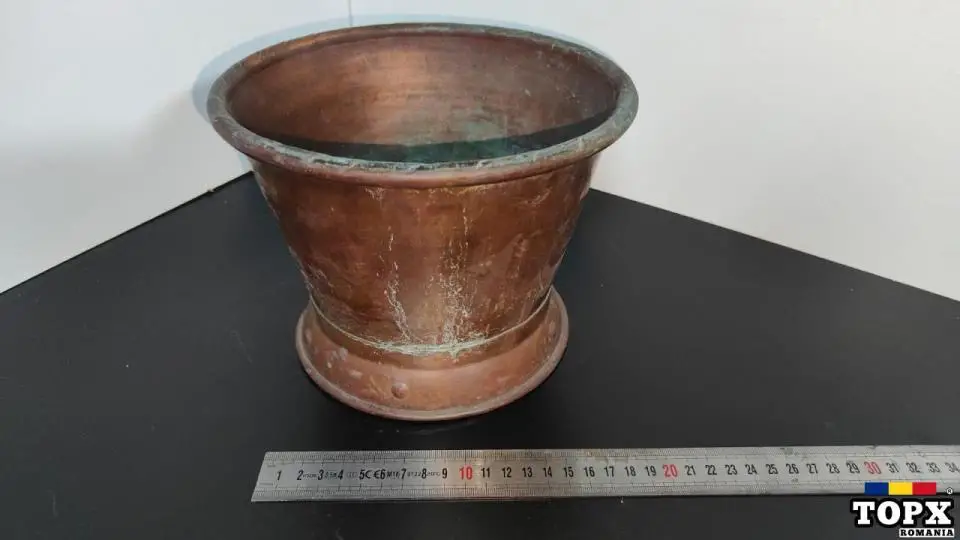 Ghiveci / Vas vintage din cupru masiv